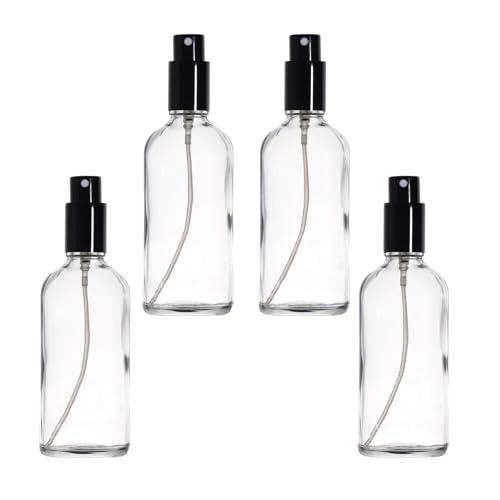Amber Glass Spray Bottles (4oz, 4 Count)