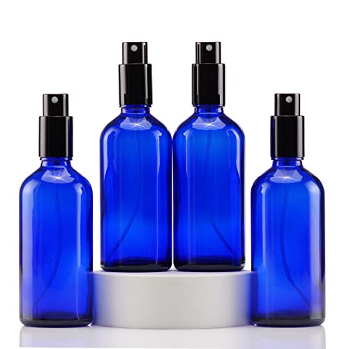 Amber Glass Spray Bottles (4oz, 4 Count)