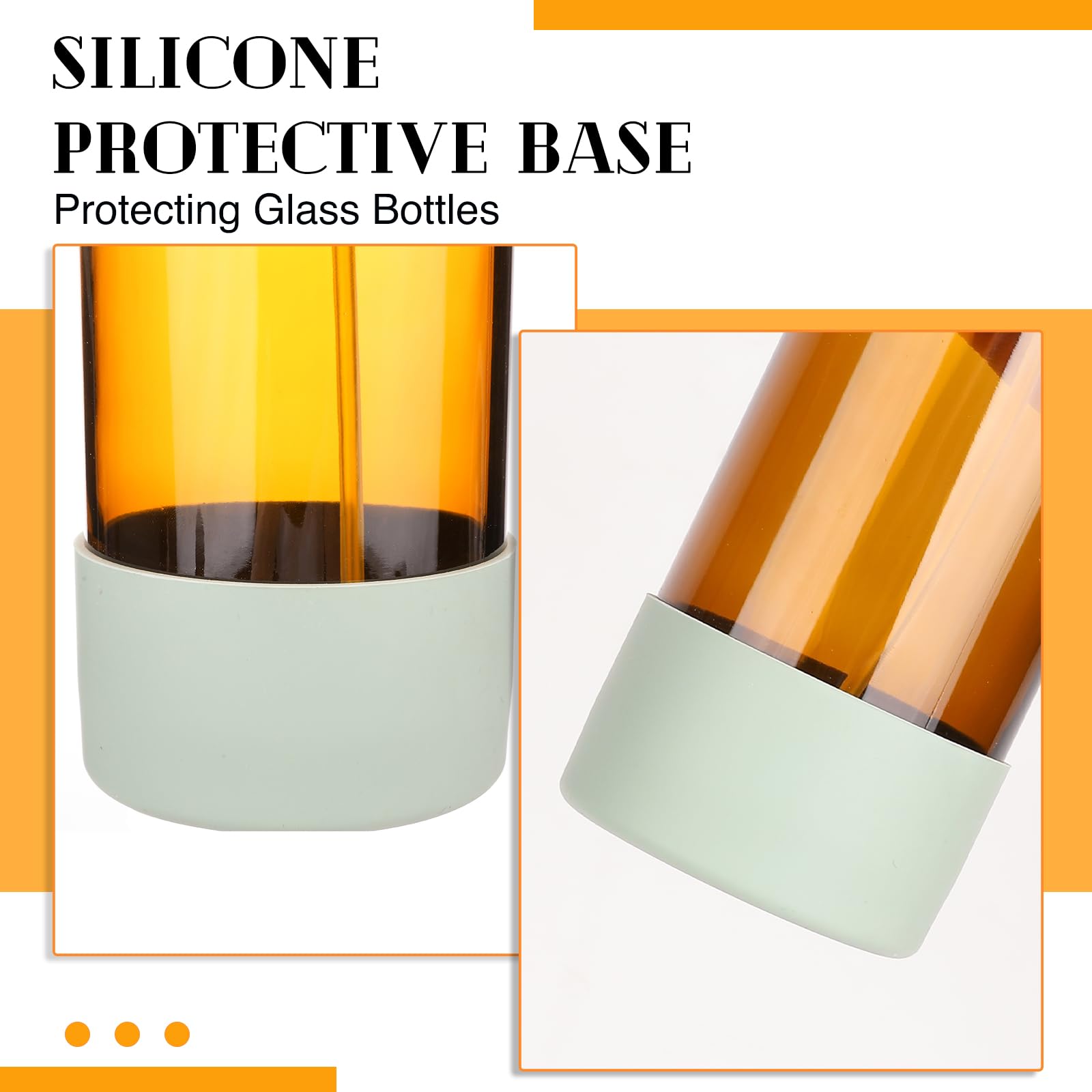Glass Spray Bottles with silicone sleeves (16 Oz, 5 Count)