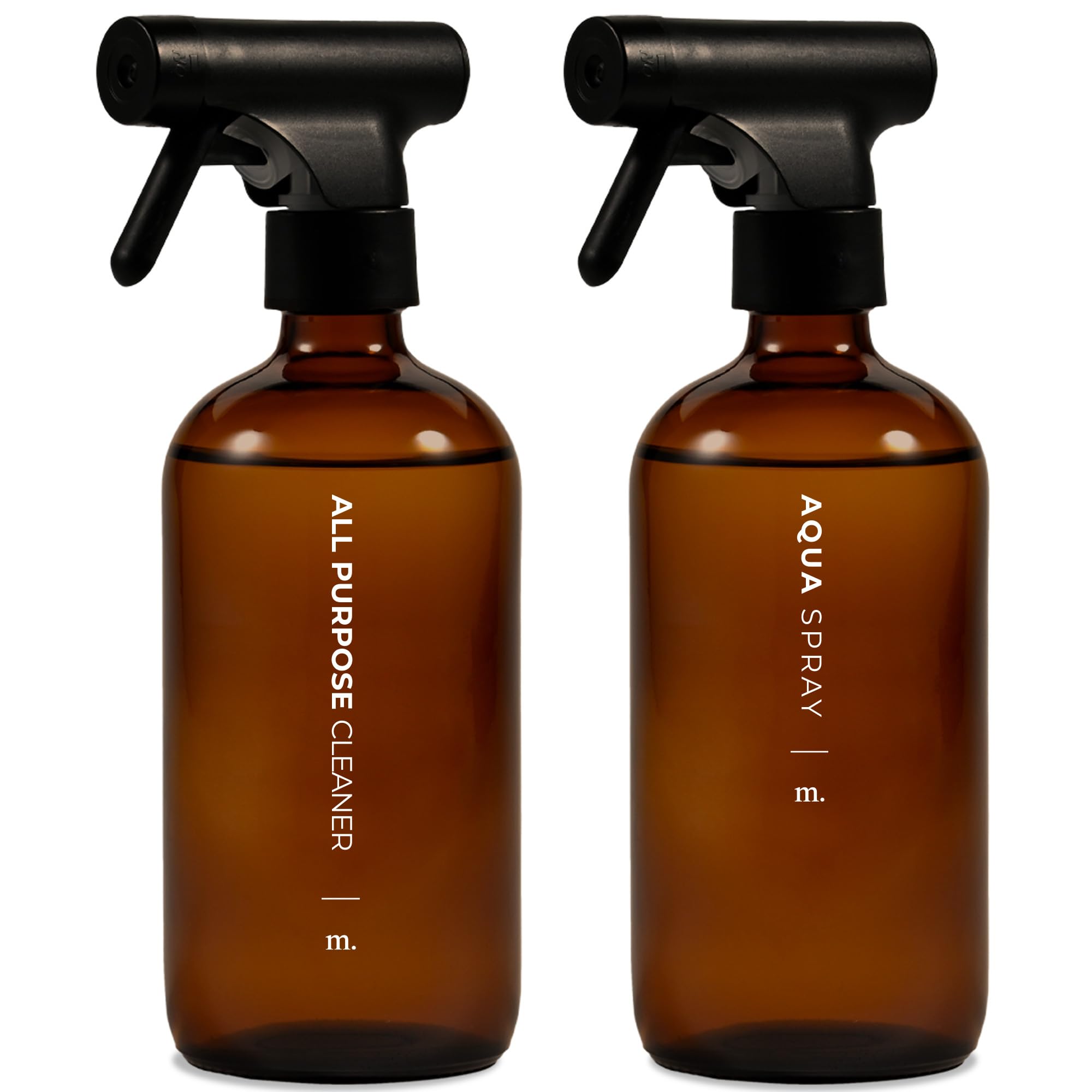 Glass Spray Bottles with Labels (16.9 Floz, 2 Count)