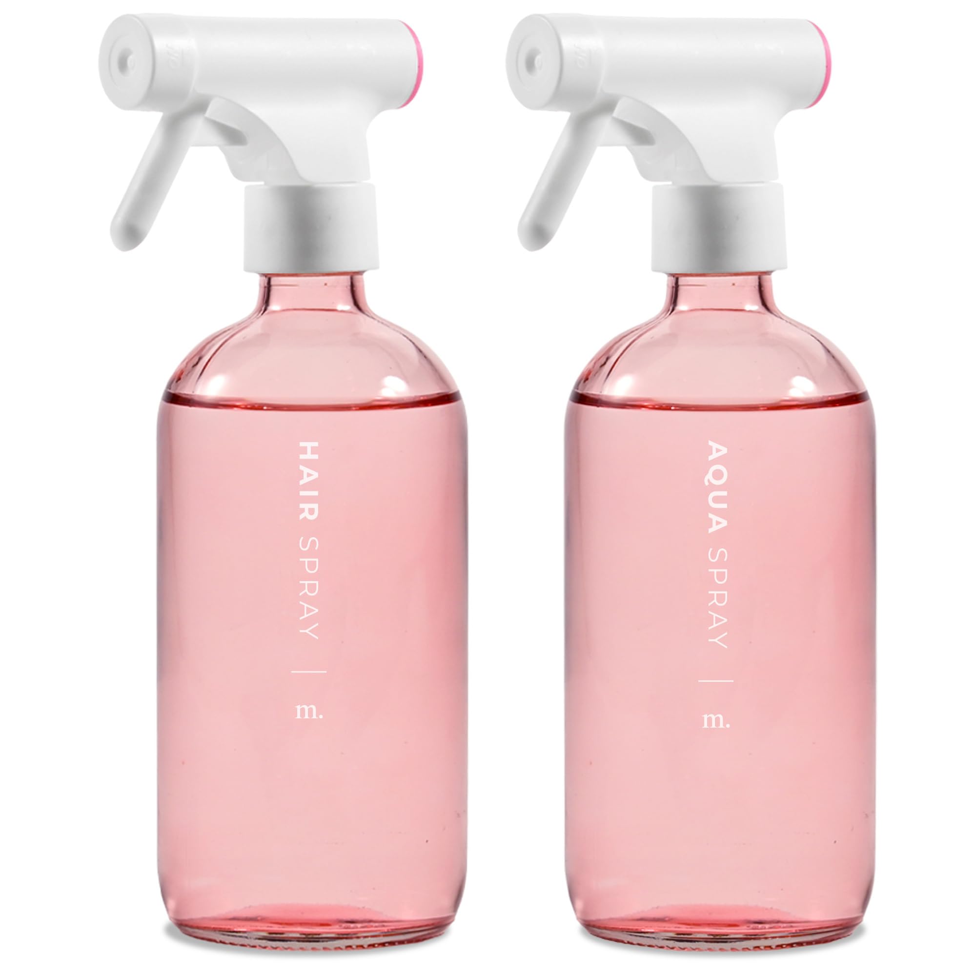 Glass Spray Bottles with Labels (16.9 Floz, 2 Count)