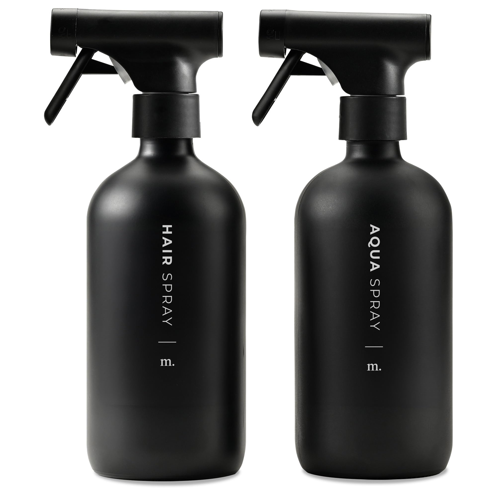 Glass Spray Bottles with Labels (16.9 Floz, 2 Count)