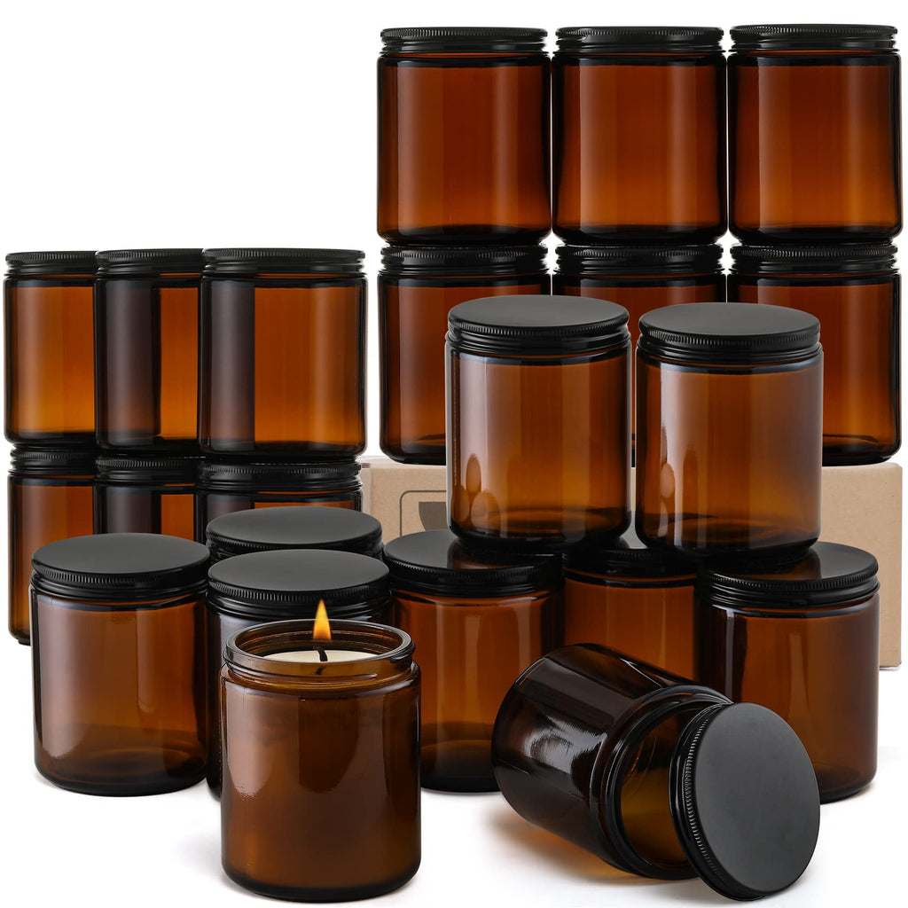 Amber Glass Jars (8 Oz, 12 or 24 Count)