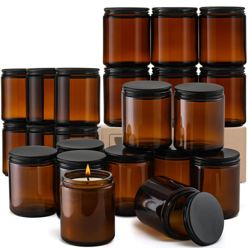 Amber Glass Jars (8 Oz, 12 or 24 Count)