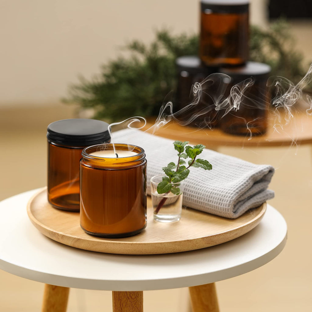 Amber Glass Jars (8 Oz, 12 or 24 Count)