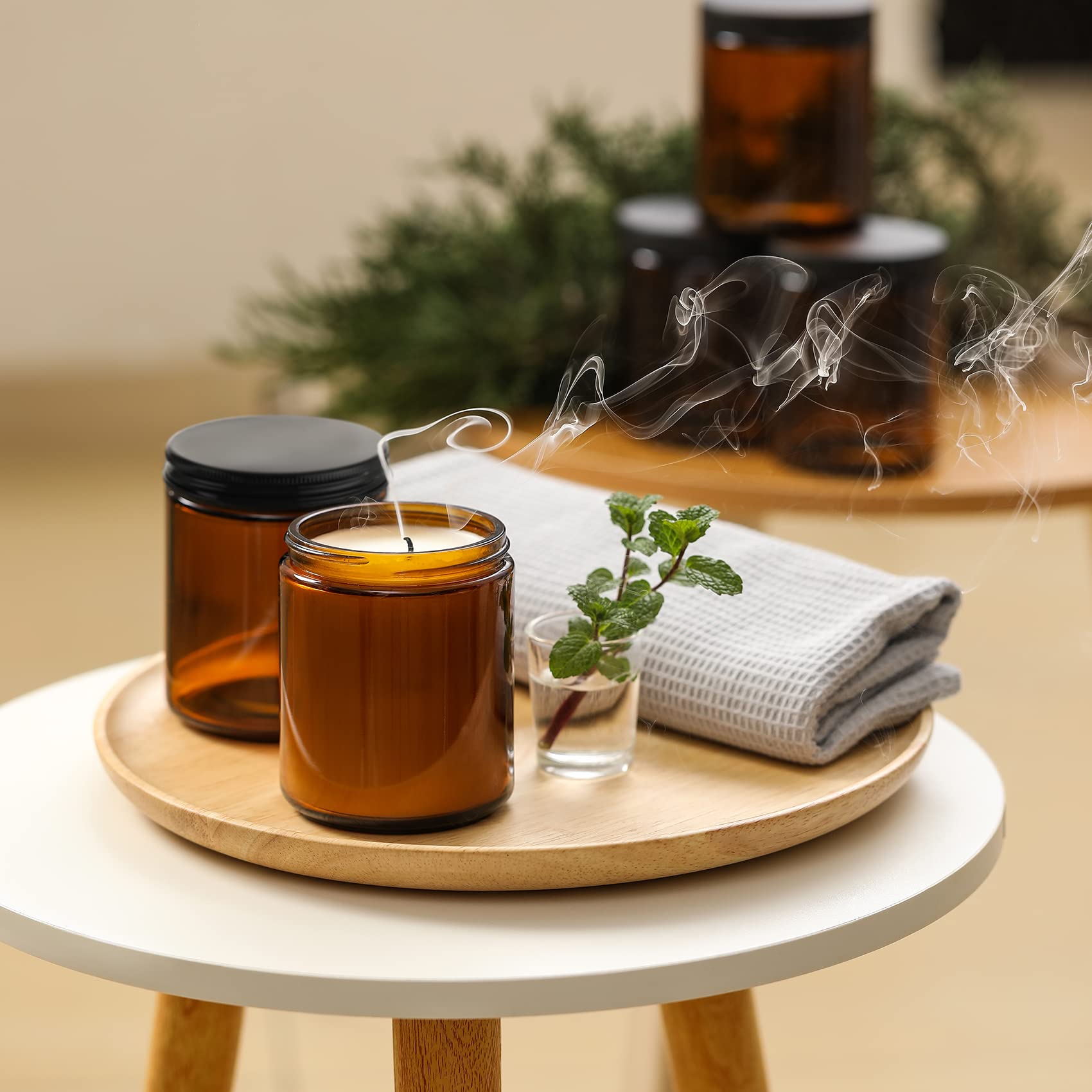 Amber Glass Jars (8 Oz, 12 or 24 Count)